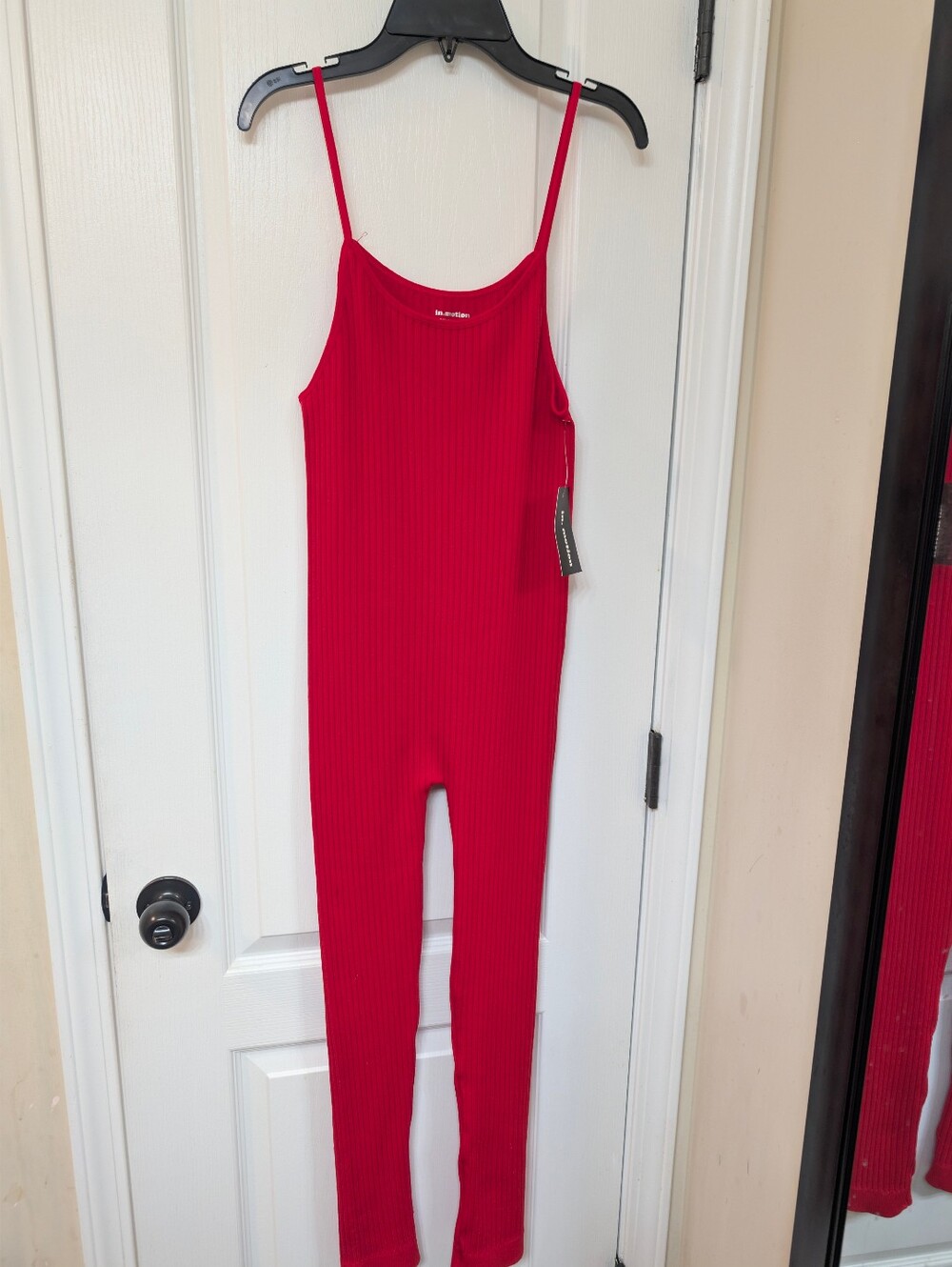 In Motion Ribbed Red One Piece Jumpsuit